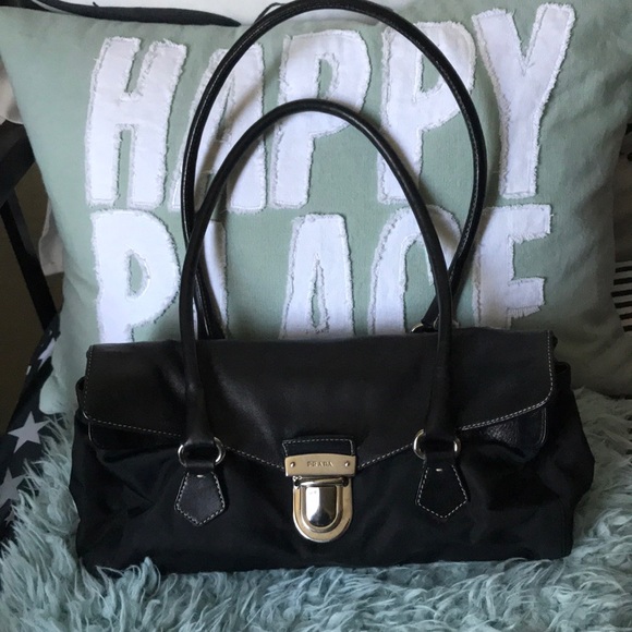 Prada Handbags - Vintage Prada Nylon and Leather Bag